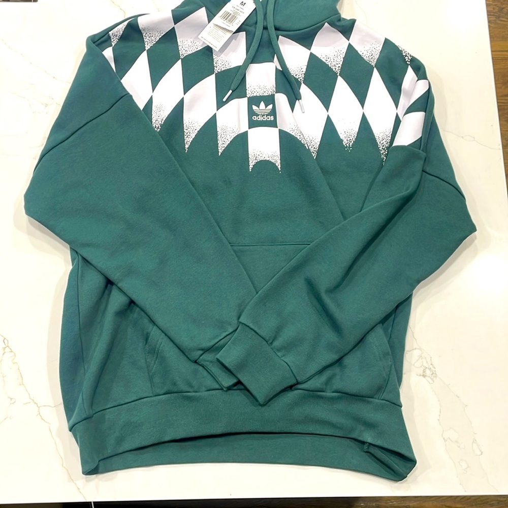 Adidas Hoodie, Size M, Color Dark Green